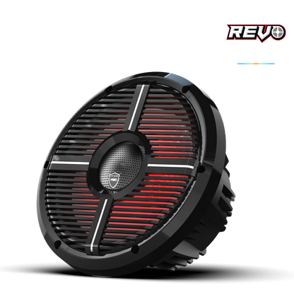 REVO CX-10 XW-B S2 | REVO Series 10-inch High-Output Component Style Coaxial Speakers w/ XW-Black RGB Grilles