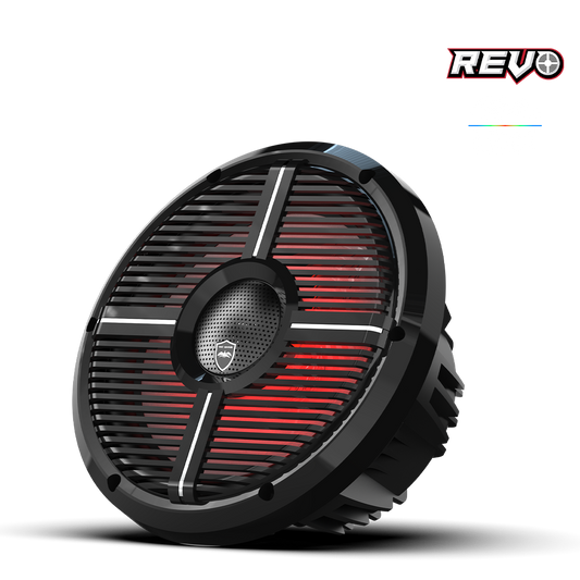 REVO CX-10 XW-B S2 | REVO Series 10-inch High-Output Component Style Coaxial Speakers w/ XW-Black RGB Grilles