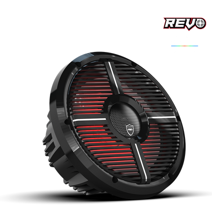REVO CX-10 XW-B S2 | REVO Series 10-inch High-Output Component Style Coaxial Speakers w/ XW-Black RGB Grilles