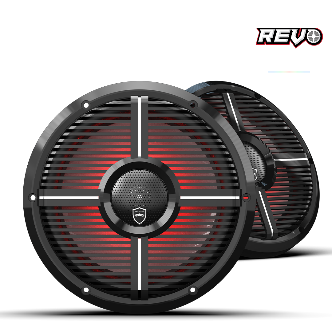 REVO CX-10 XW-B S2 | REVO Series 10-inch High-Output Component Style Coaxial Speakers w/ XW-Black RGB Grilles