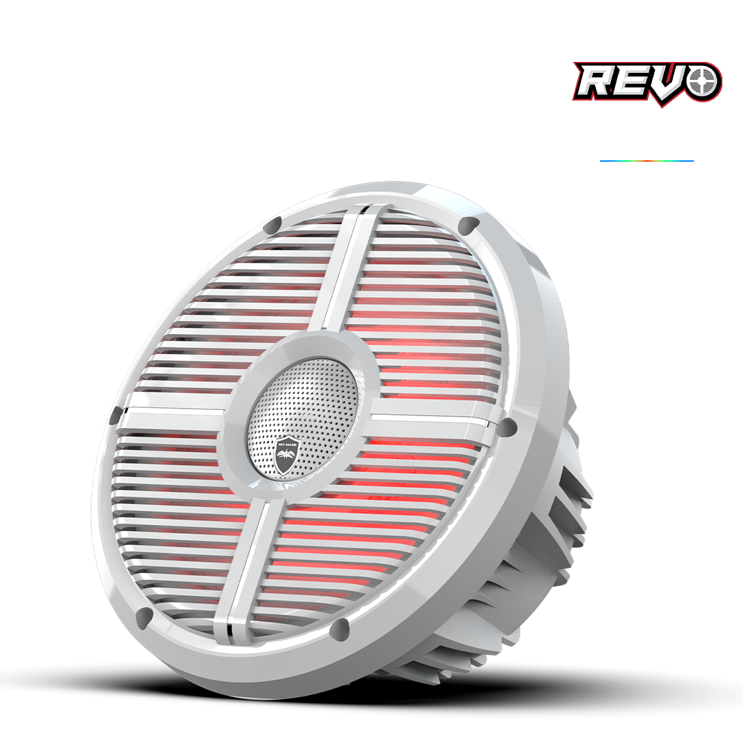 REVO CX-10 XW-W S2 | REVO Series 10-inch High-Output Component Style Coaxial Speakers w/ XW-White RGB Grilles