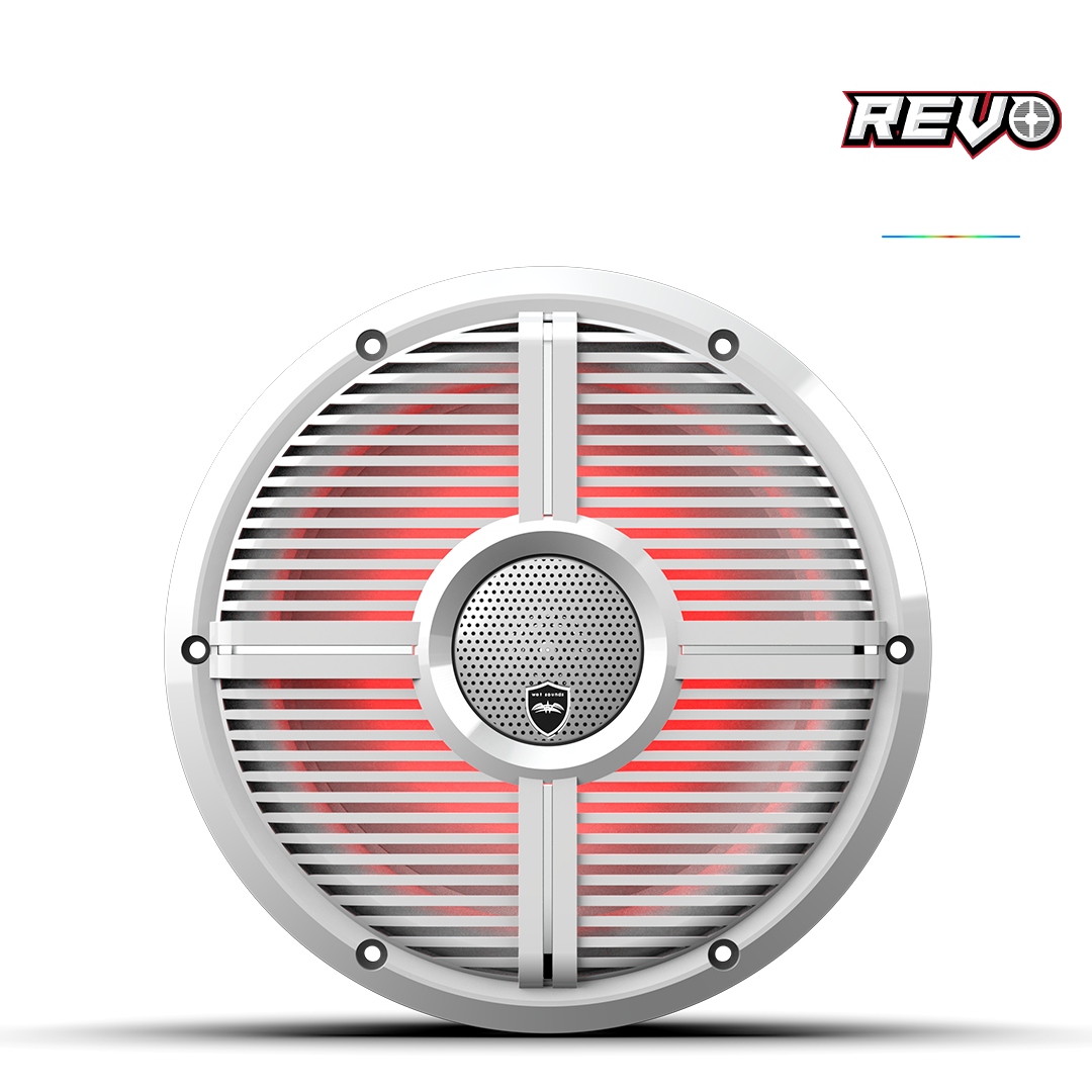 REVO CX-10 XW-W S2 | REVO Series 10-inch High-Output Component Style Coaxial Speakers w/ XW-White RGB Grilles