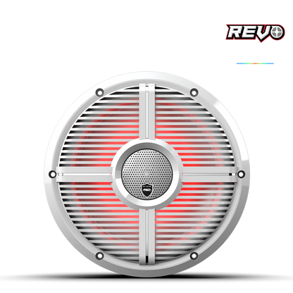REVO CX-10 XW-W S2 | REVO Series 10-inch High-Output Component Style Coaxial Speakers w/ XW-White RGB Grilles