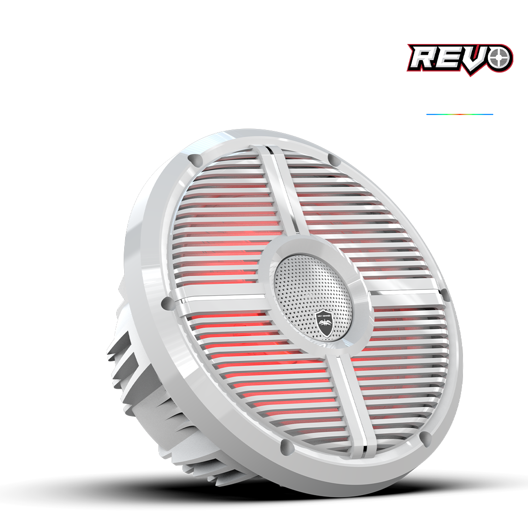 REVO CX-10 XW-W S2 | REVO Series 10-inch High-Output Component Style Coaxial Speakers w/ XW-White RGB Grilles