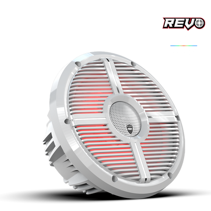 REVO CX-10 XW-W S2 | REVO Series 10-inch High-Output Component Style Coaxial Speakers w/ XW-White RGB Grilles