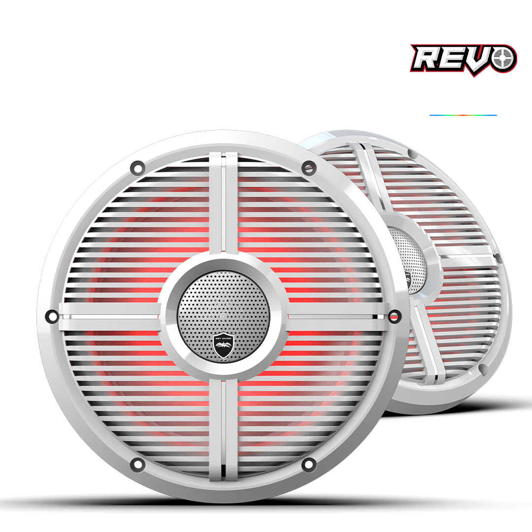 REVO CX-10 XW-W S2 | REVO Series 10-inch High-Output Component Style Coaxial Speakers w/ XW-White RGB Grilles