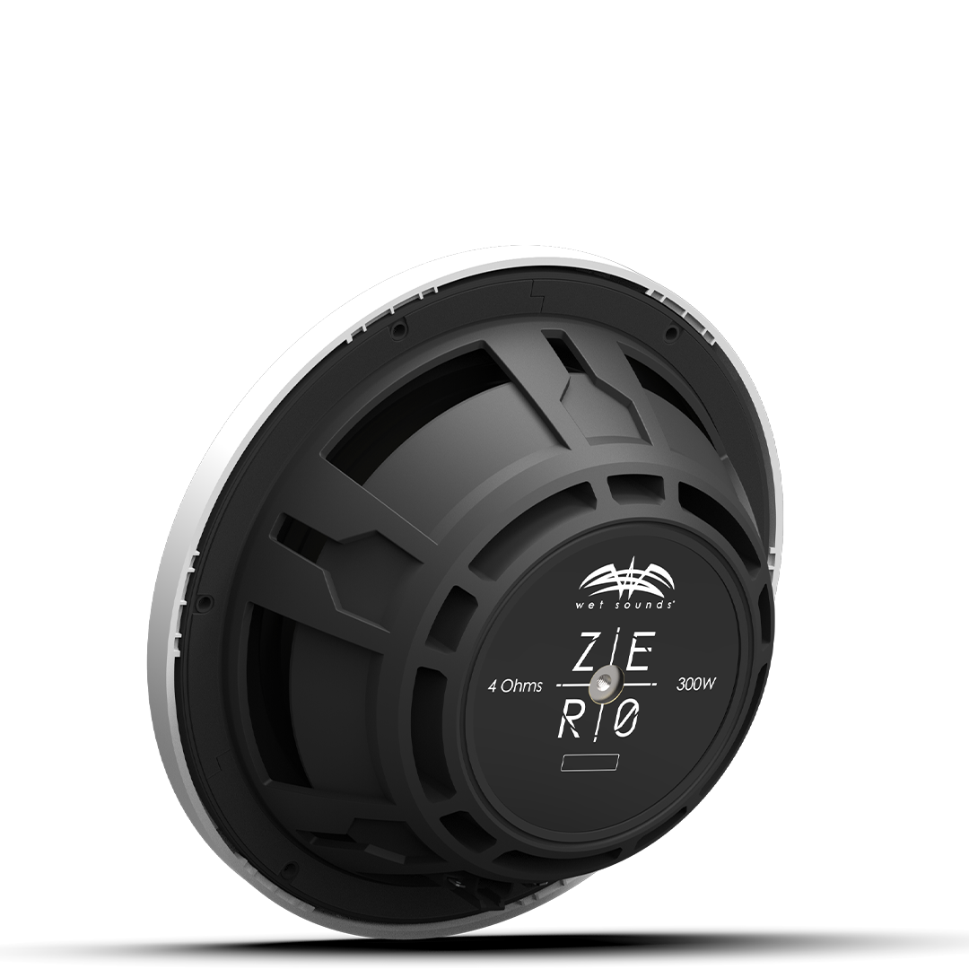ZERO 10 S4 XZ-W | Wet Sounds Zero Series 10-inch 4Ω High-Output Sealed Enclosure Marine Subwoofer with White XZ Grille