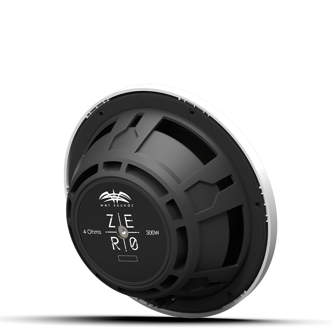 ZERO 10 S4 XZ-W | Wet Sounds Zero Series 10-inch 4Ω High-Output Sealed Enclosure Marine Subwoofer with White XZ Grille