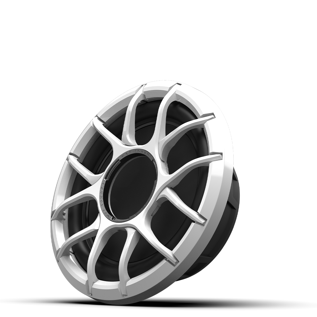 ZERO 10 S4 XZ-W | Wet Sounds Zero Series 10-inch 4Ω High-Output Sealed Enclosure Marine Subwoofer with White XZ Grille