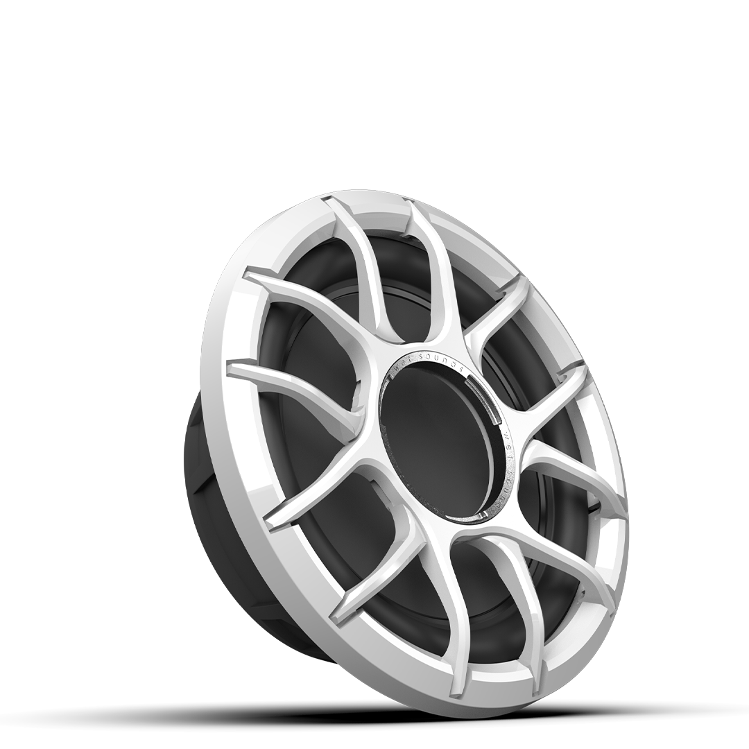 ZERO 10 S4 XZ-W | Wet Sounds Zero Series 10-inch 4Ω High-Output Sealed Enclosure Marine Subwoofer with White XZ Grille