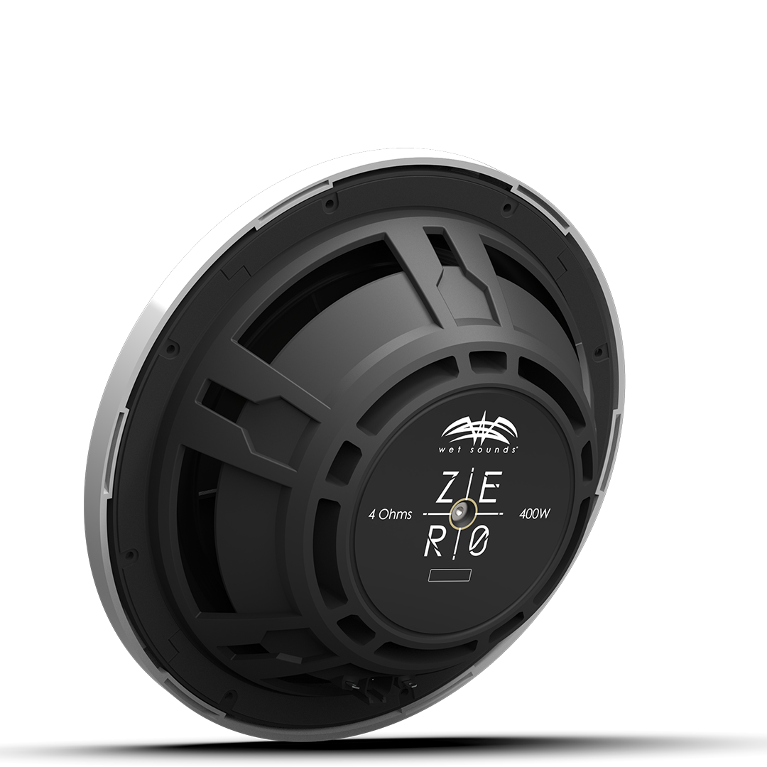 ZERO 12 S4 XZ-W | Wet Sounds Zero Series 12-inch 4Ω High-Output Sealed Enclosure Marine Subwoofer with White XZ Grille